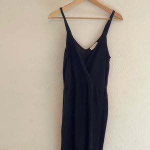 Romper, Black, long pants, spaghetti strap.